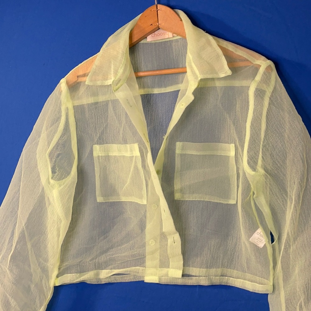 Sheer lime green overlay jacket